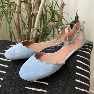 Crown Vintage Baby Blue Suede Flats